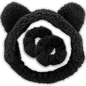 Spa Headband for Washing Face, Teddy Bear Skincare Makeup Headbands with Wrist B